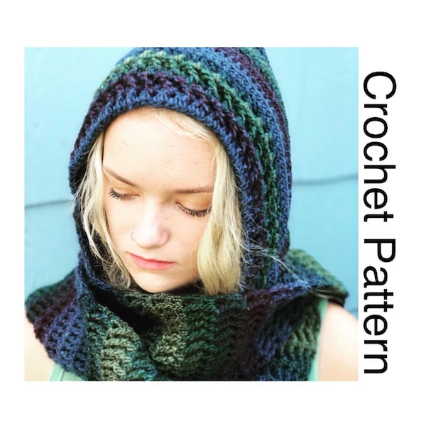 CROCHET PATTERN/Hooded Scarf Crochet Pattern/The Forba Hooded Scarf/Hooded Scarf Crochet Pattern/Beginner Friendly