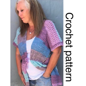 Crochet Cardigan Pattern - Size inclusive Beginner Friendly/Flattering Style Cardigan Crochet Pattern