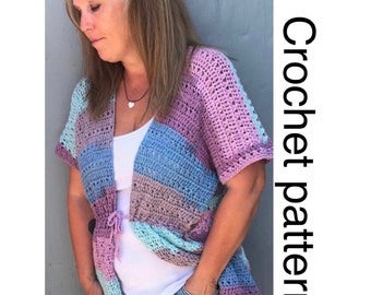 Crochet Cardigan Pattern - Size inclusive Beginner Friendly/Flattering Style Cardigan Crochet Pattern
