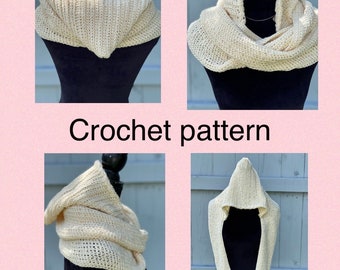 Hooded Infinity Scarf Crochet Pattern/Crochet Pattern/Hood Scarf Crochet patterns