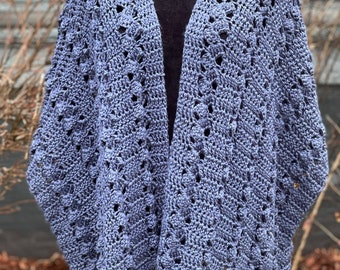 Patrón de ruana sencilla a crochet: Apto para principiantes (Patrón PDF)