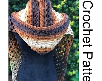 CROCHET PATTERN/Hooded Scarf Crochet Pattern/Beginner friendly/Scoodie crochet pattern