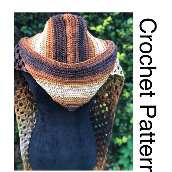 CROCHET PATTERN/Hooded Scarf Crochet Pattern/Beginner friendly/Scoodie crochet pattern