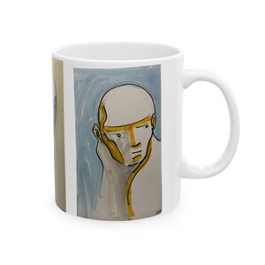 Artistic Ceramic Mug - Unique Coffee Cup, Ideal for Home, Office, Gift for Art Lovers, Birthday, Everyday Use