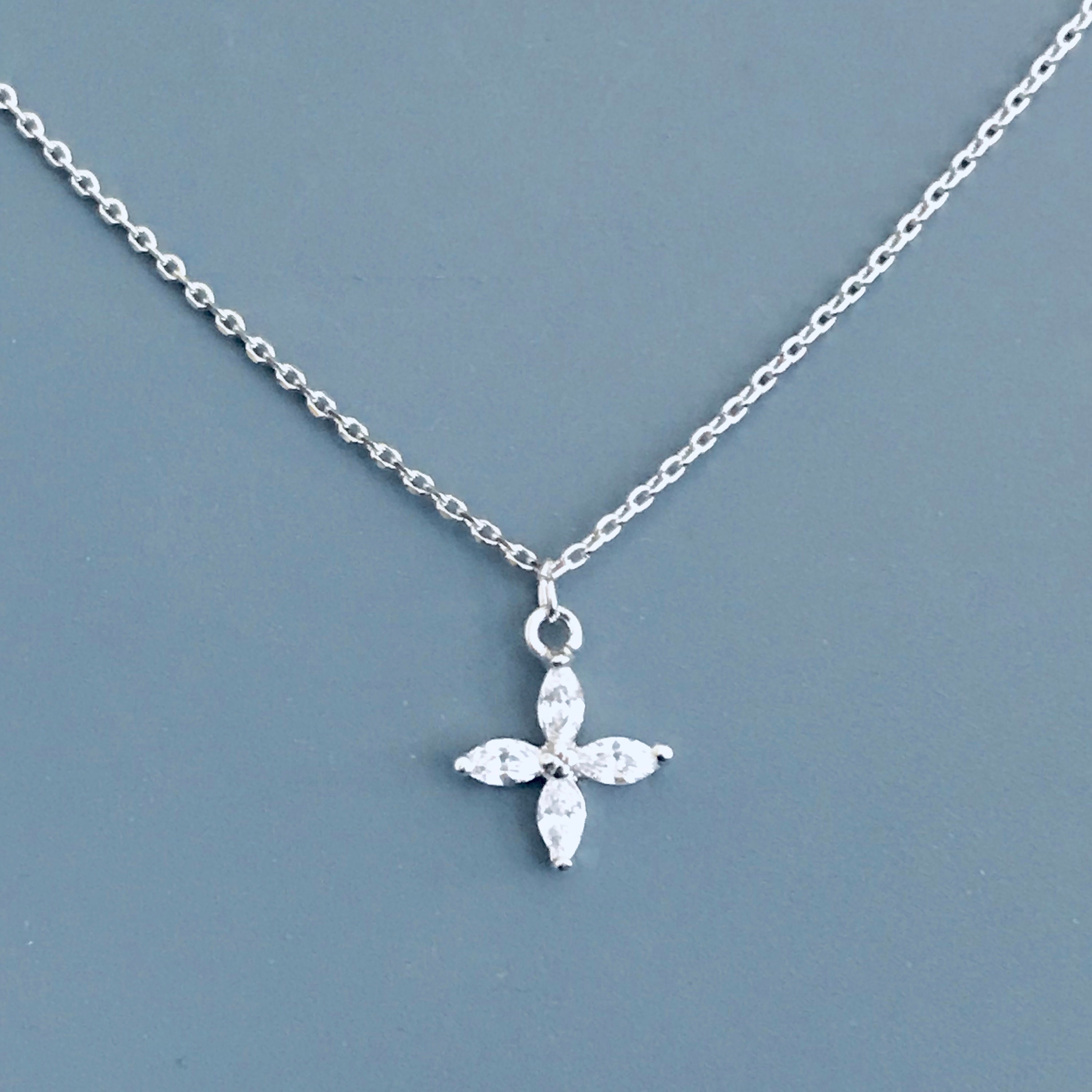 Dainty necklace STERLING SILVER or silver plated chain cubic Etsy