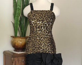 Vintage 1980’s Mermaid Dress By Nancy Bracoloni For Nilani Nites, Leopard Bodnice, Cocktail Dress, Prom Dress,