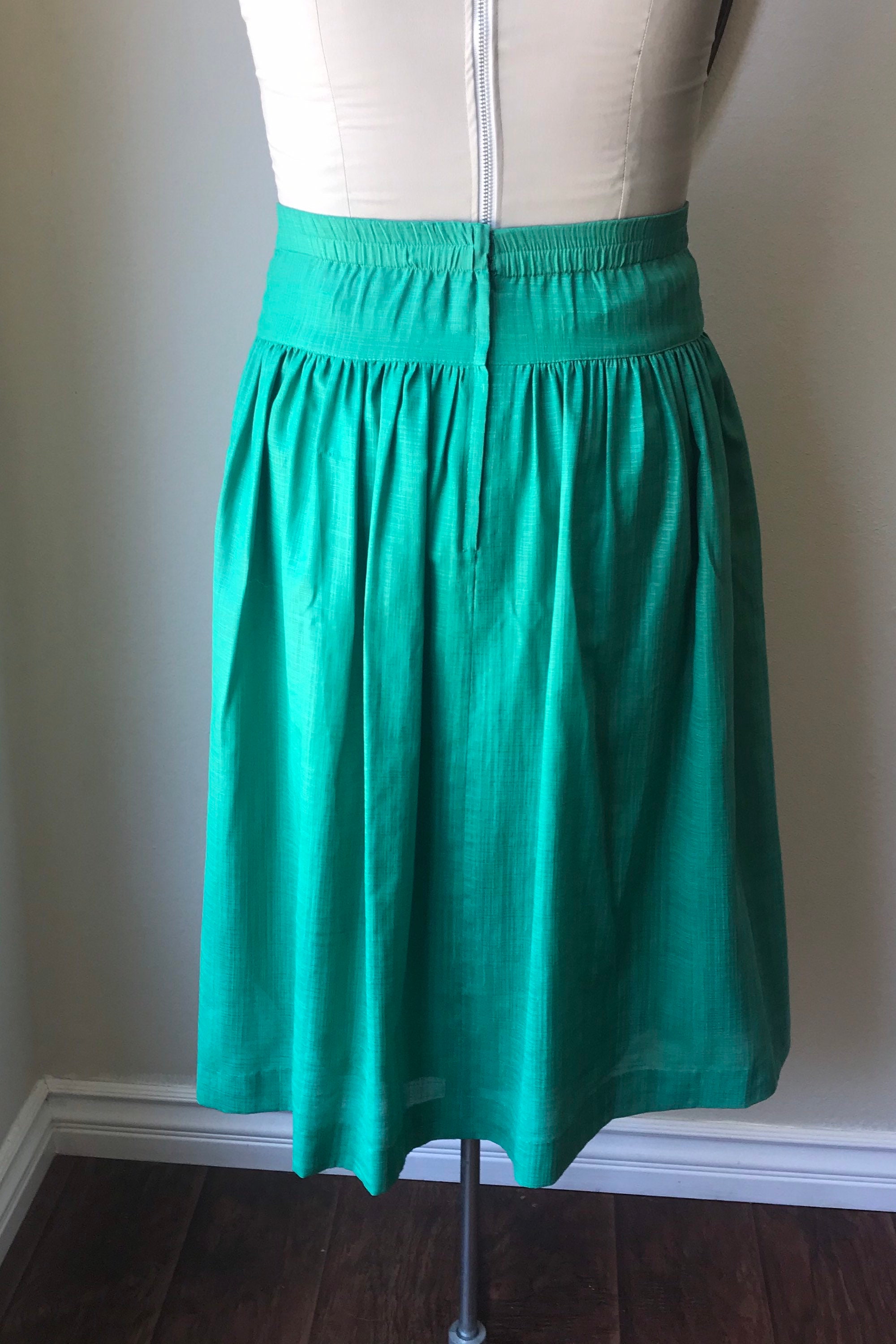 Vintage Green Yoke Skirt A Line Skirt Medium Ladies Clothes - Etsy