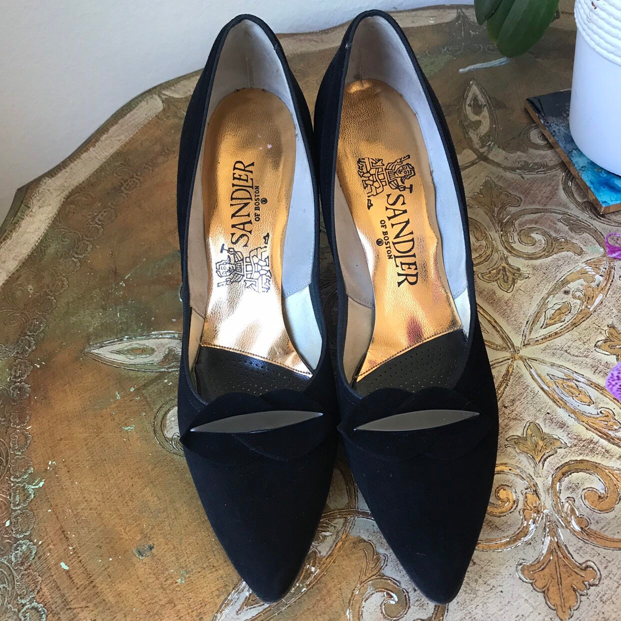 1950's Inky Black Suede Pointy Toe Pumps High Heel - Etsy