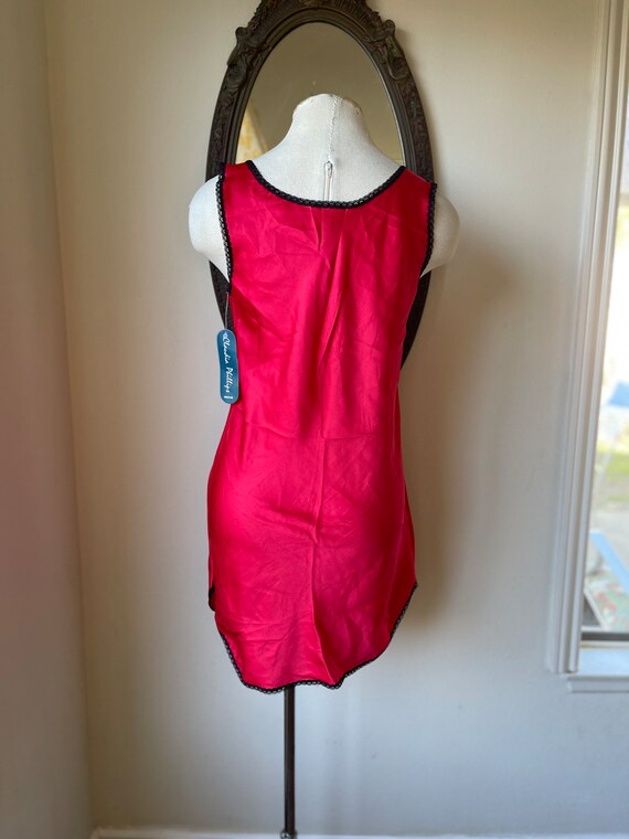 Vintage Claudia Phillips Red nightgown with black… - image 5