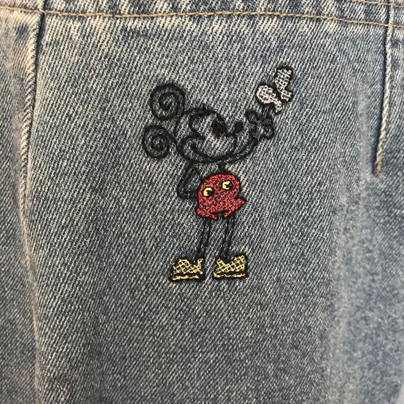 Vintage 1980's Denim  embroidered  Mickey Mouse M… - image 1