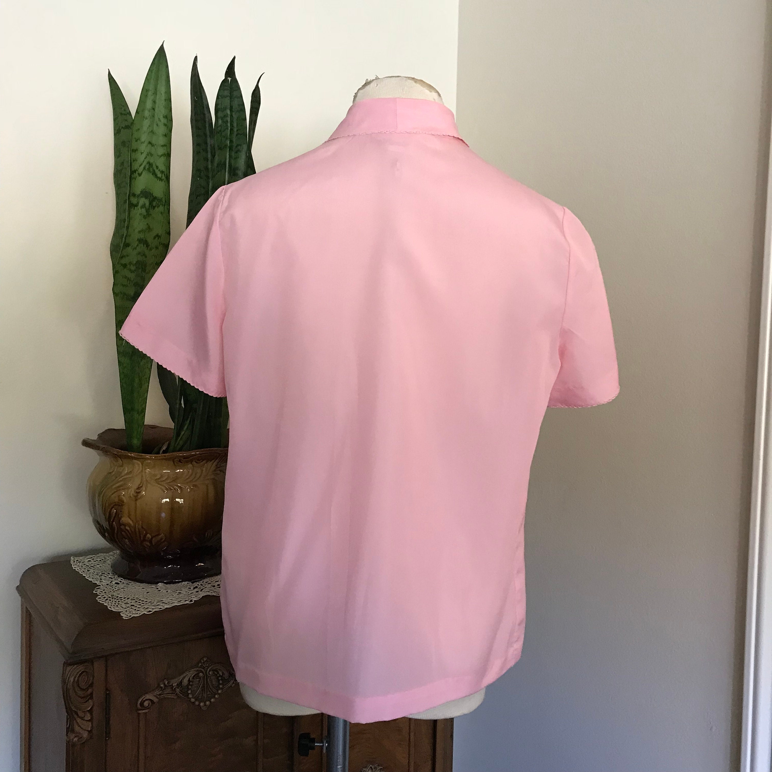 Vintage Lee Mar of California Pink Button Down Blouse With - Etsy