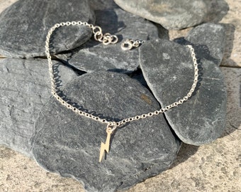 Sterling silver and gold ankle bracelet,  Gold and silver anklet, Mixed metal ankle chain, Gift for her