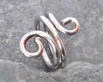 Sterling silver spiral toe ring, Toe rings for women, Adjustable toe ring, Wrap around toe ring, Spiral knuckle ring