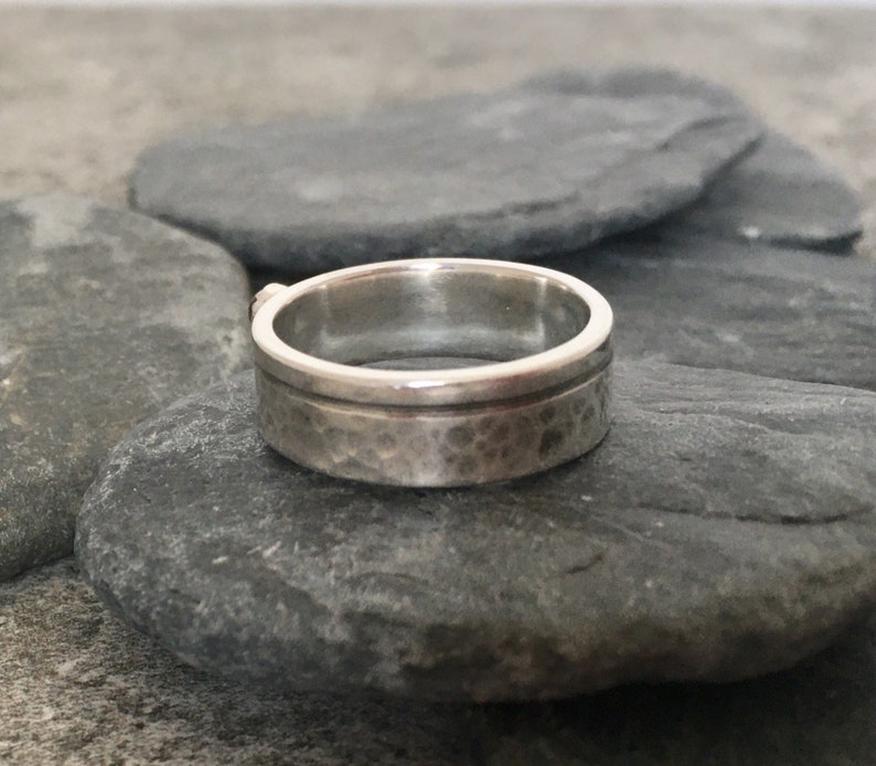 Garnet Ring Silver Band Ring With Garnet Gemstone January image 4