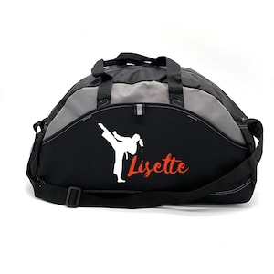 Custom Karate Duffle,  Girl Martial Arts,  Kung Fu Bag, Tae Kwon Do Bag, Kick Boxing, Personalized Duffle, Karate Girl, Student Bag,