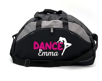 Personalized Dance Bag, Gray Duffle Bag, Sports Duffle, Dance Practice Bag, Gym Bag, Perfect Dance Bag, Black Dance Bag, Dance Team Gift