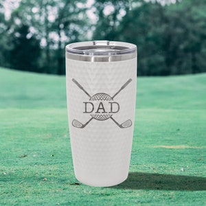 Golf Ball Dimple Tumbler, Laser Engraved Golfer Gift, Golf Ball Dimpled Insulated Cup, Custom Golf Gift, Custom Travel Mug, Gift For Golfer