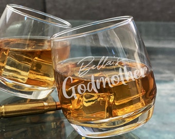 Rocking Godfather Whiskey Glass, Personalized Godparent Gift, Will you be my, goddaughter, godchild, Christening, Regalo para mi Padrino