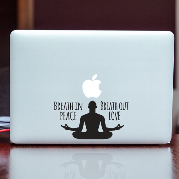 WHITE 4/" Laptop Sticker OHM Symbol Om Yoga Meditation Car Decal