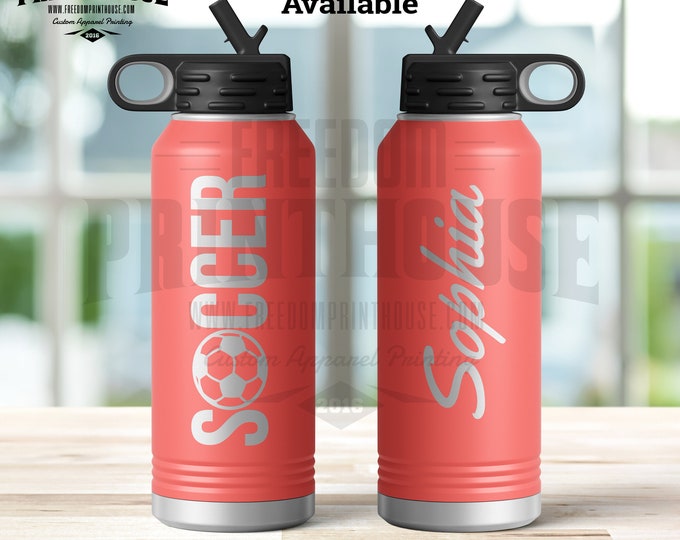 Personalized Bottle, Laser Etched, Eco Friendly Water Bottle, Sport Team Water Bottle, Gym Gift, Fitness Gift, Custom Engraving,