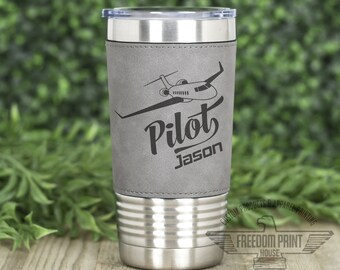 Personalized Pilot Travel Tumbler 20oz, Pilot Tumbler, Helicopter Tumbler,  Airplane Tumbler, Personalized Pilot, Gift for Him, Pilot Gift