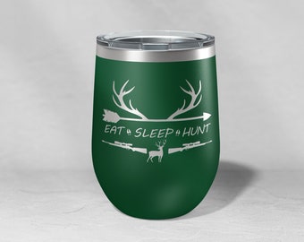Deer Hunting, Duck Hunting Tumbler, 12oz Wine Travel mug, Hunting Gift, Hunt Season, Christmas Gift, Gift for Dad, Fathers Day Gift, Outdoor