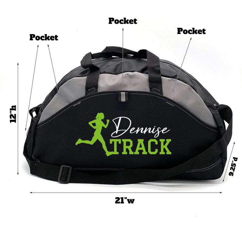 Personalized Runner Bag Gray Duffle Bag Sports Duffle Track Etsy
