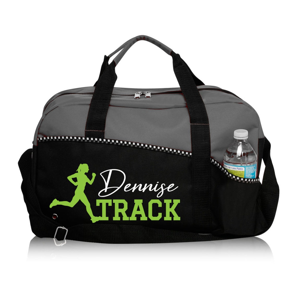 Personalized Runner Bag Gray Duffle Bag Sports Duffle Track Etsy