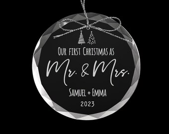 Newly Married Couple Christmas Gift ,First Christmas Married, Mr & Mrs Ornament 2023, Married Ornament, First Christmas as Husband and Wife