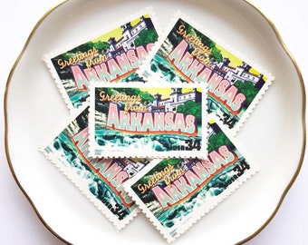 Postage Stamps Unused for Letters Snail Mail Penpals Wedding Invitation Vintage USPS // Greetings from Arkansas // 34 cents // 2002