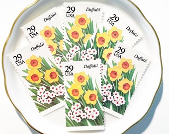 Daffodil Unused Postage Stamps for Mail Letters Invitations Vintage USPS // Vintage Garden Flowers // 29 cents // 1993 // No. 2761