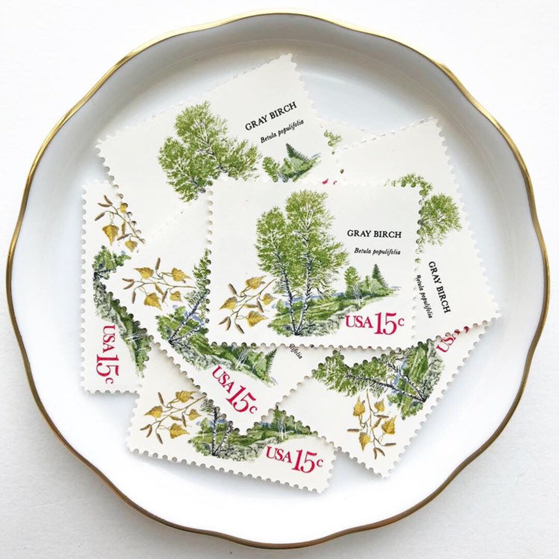 Green Vintage Unused Postage Stamps for Wedding Invitations Etsy