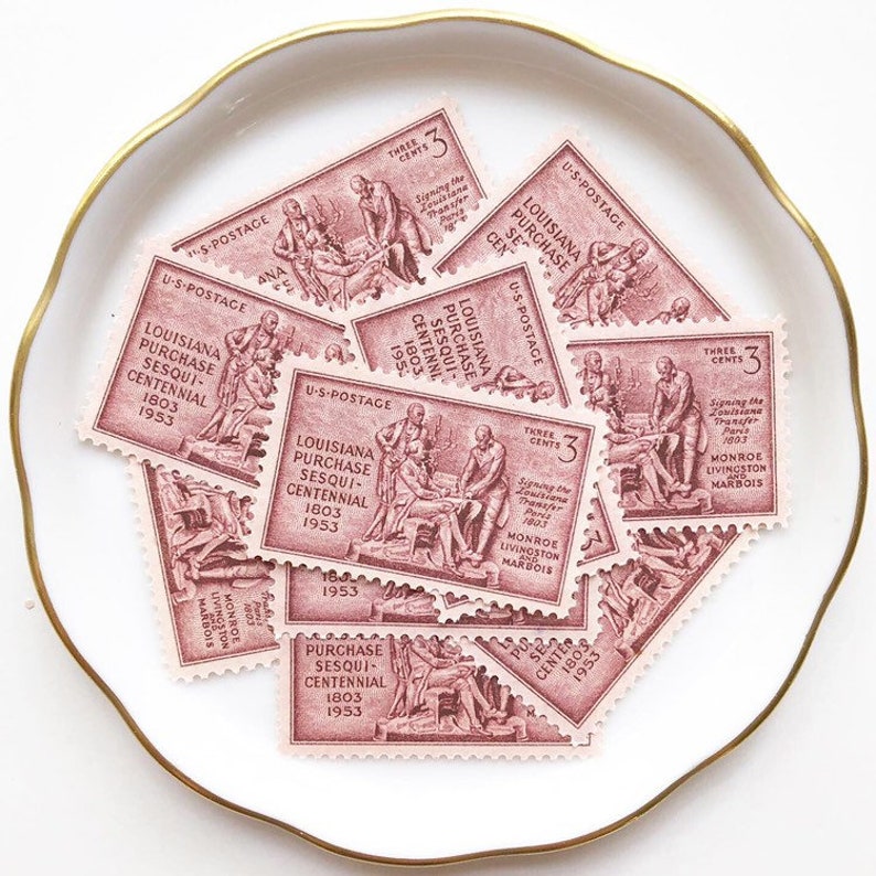 10 x 1953 Louisiana Purchase Unused Vintage Postage Stamps for Etsy