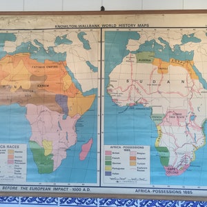 Mappa scolastica della metà del secolo - Africa d.C. e Africa 19 ° secolo