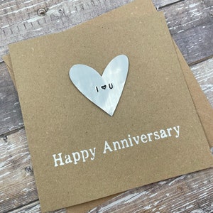 Personalised 6th Iron Anniversary Card Iron Coloured Grey Heart Custom Personalize Debossed Bespoke 5 x 5 inches 127mm x 127mm image 7