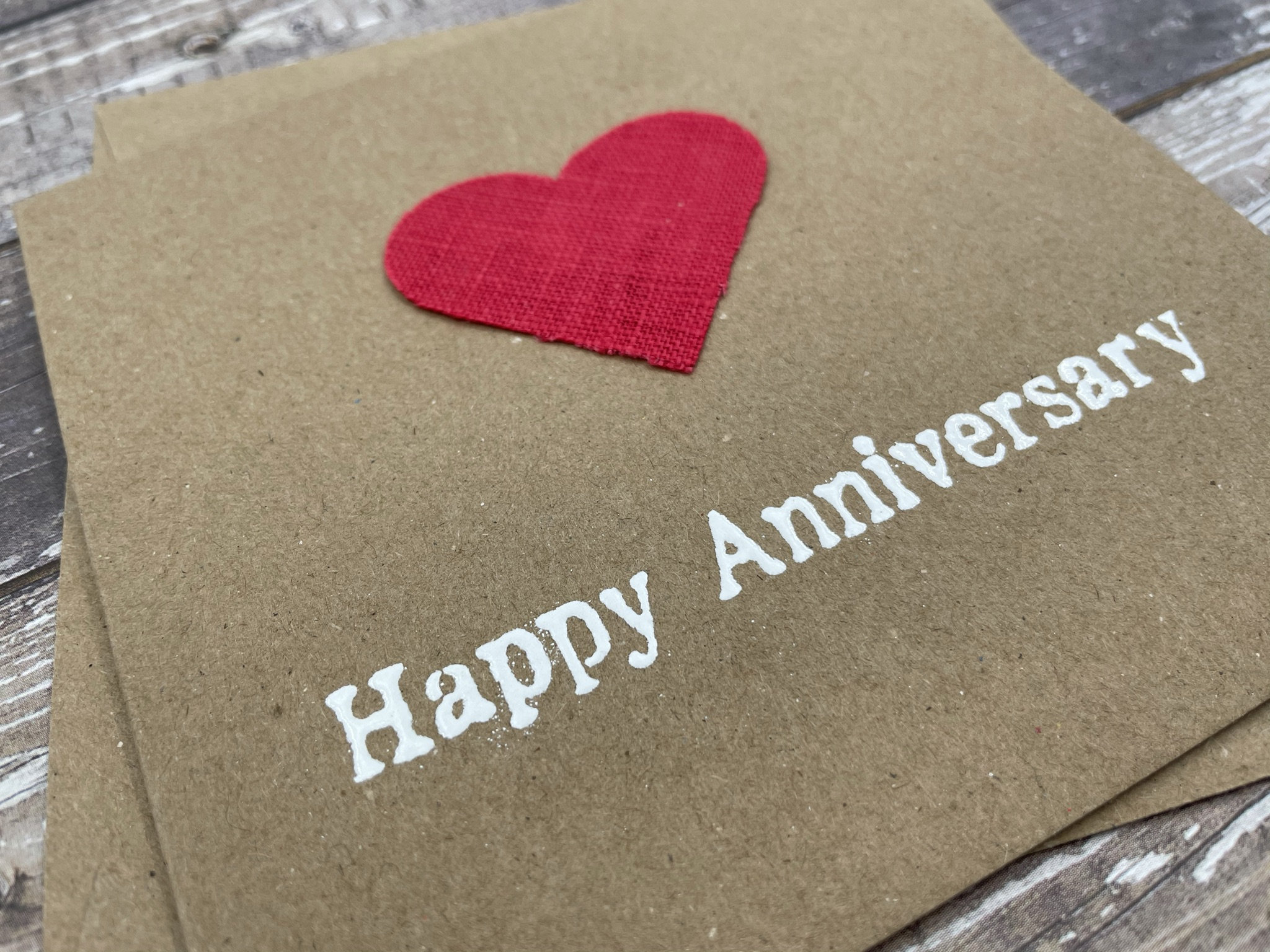4th Linen Anniversary Card Red or White Linen Heart 4 X 4 Etsy