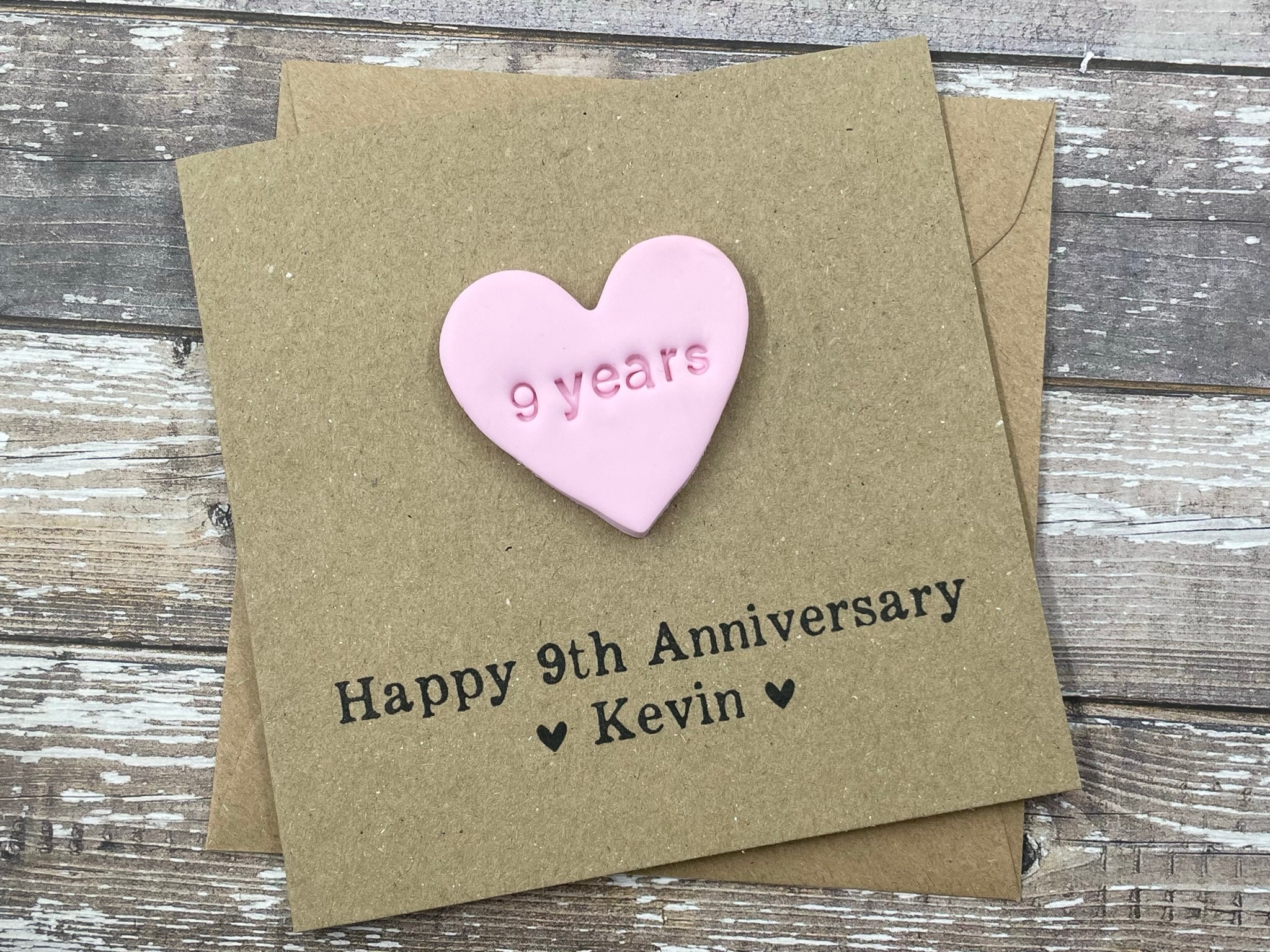 9th Personalised Pottery Anniversary Card Personalized Etsy