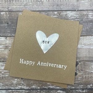 Personalised 6th Iron Anniversary Card Iron Coloured Grey Heart Custom Personalize Debossed Bespoke 5 x 5 inches 127mm x 127mm image 8