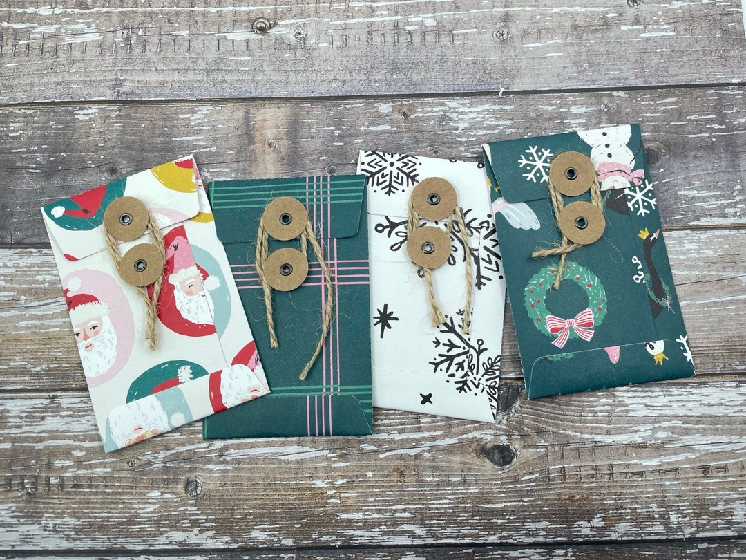 Christmas Gift Card Envelopes With String Closure Money Etsy