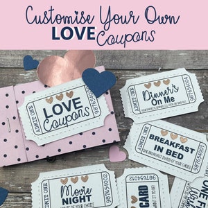 Personalisierte Liebesgutscheine – individuelles Geschenk für sie, Jubiläumsgutscheine – Geburtstagsgeschenk für ihn – Valentinstag – Buch mit 12 Tickets