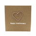 Happy 7th Anniversary Card - Copper Wire Heart - 4 x 4 inches ( 102mm x 102mm) Or 5 x 5 inches (127mm x 127mm) 