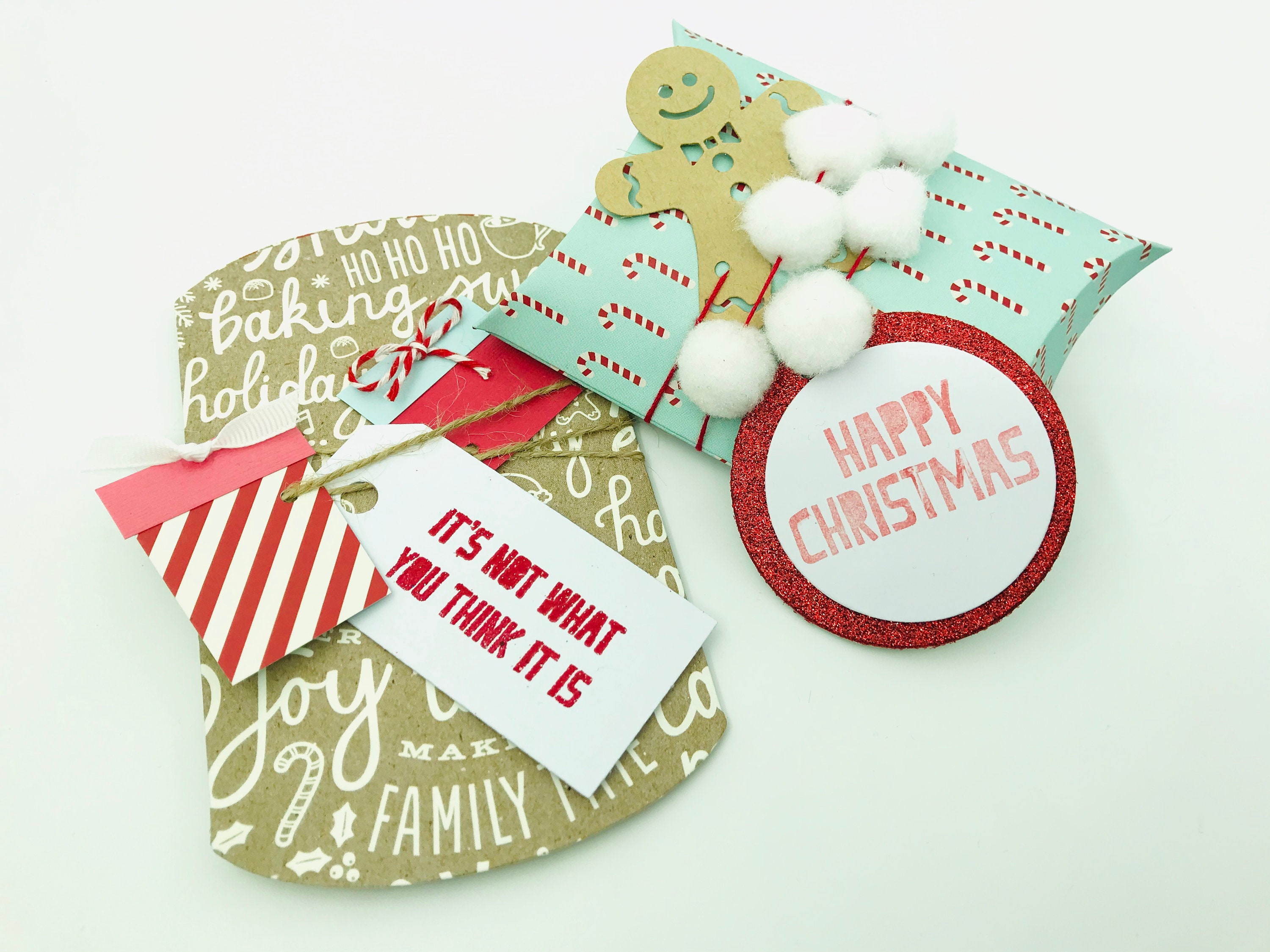 Christmas Gift Box Set Of 2 Pillow Box Treat Candy | Etsy