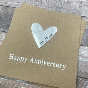 Personalised 6th Iron Anniversary Card Iron Coloured Grey Heart Custom Personalize Debossed Bespoke 5 x 5 inches 127mm x 127mm image 6