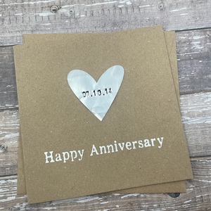 Personalised 10th Tin Anniversary Card Tenth Aluminium Heart Custom Personalize Debossed 5 x 5 inches 127mm x 127mm image 7