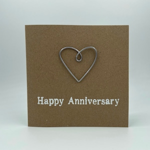 Happy 6th Anniversary Card Iron Wire Heart 4 x 4 inches 102mm x 102mm Or 5 x 5 inches 127mm x 127mm image 5