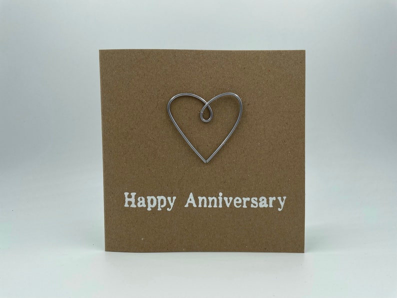 Happy 6th Anniversary Card Iron Wire Heart 4 x 4 inches 102mm x 102mm Or 5 x 5 inches 127mm x 127mm image 5