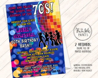 70s invitation | Etsy