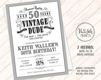 aged to perfection invitation etsy