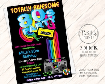 80s invite etsy