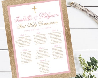 Seating Chart Poster, First Holy Communion Poster, Communion Seating Chart Poster, First Communion Seating Sign, Seating Plan Printable